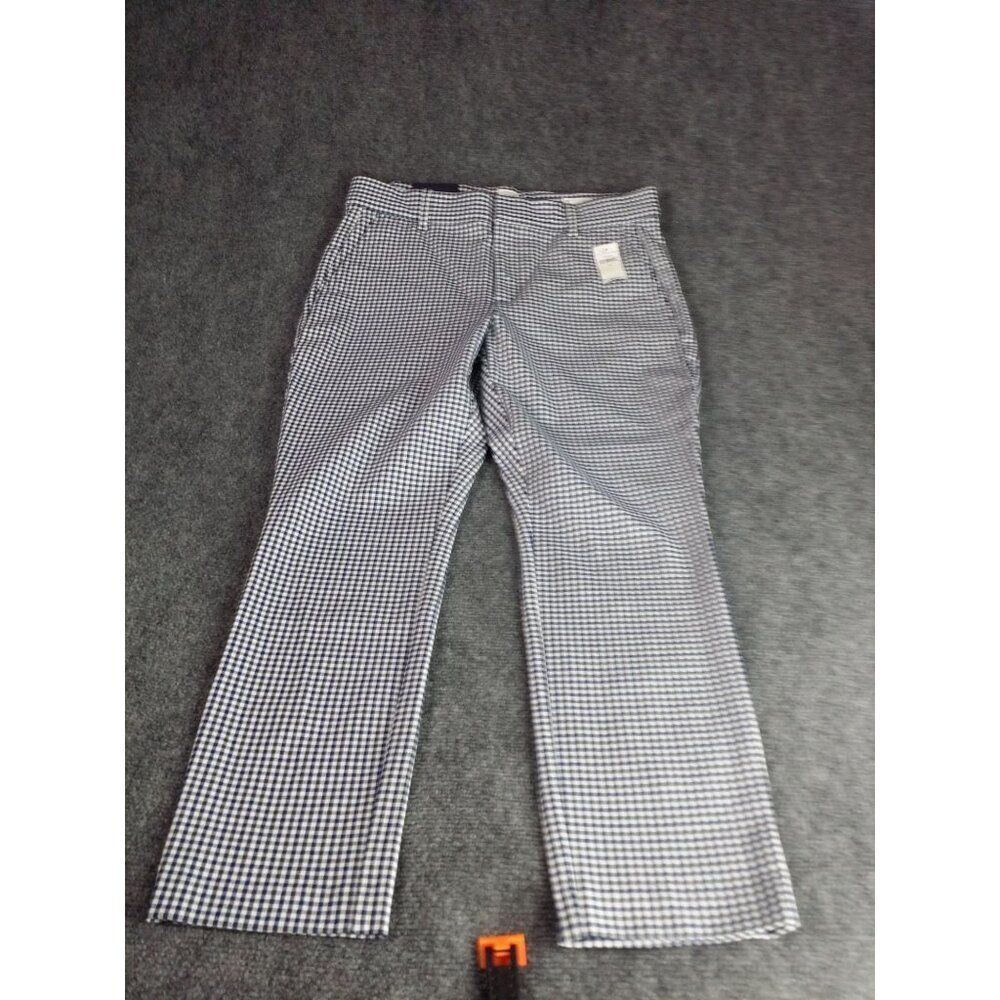 Gap Signature Skinny Ankle Women Sz 10 Gingham Blue‎ White Boho Cottagecore